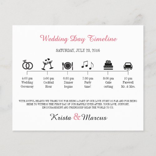 Simple Icons Wedding Timeline