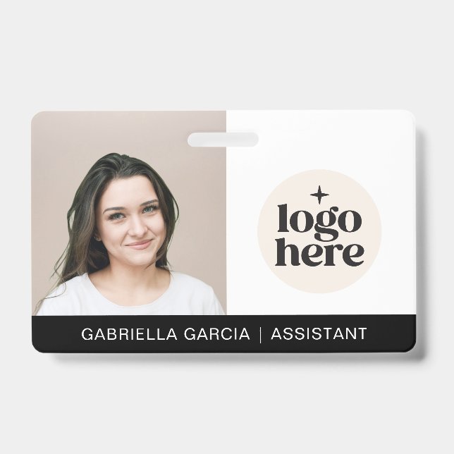 Simple Identification Logo Photo Employee  Badge (Front)