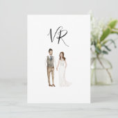 Simple Illustrated Couple Save The Date (Standing Front)