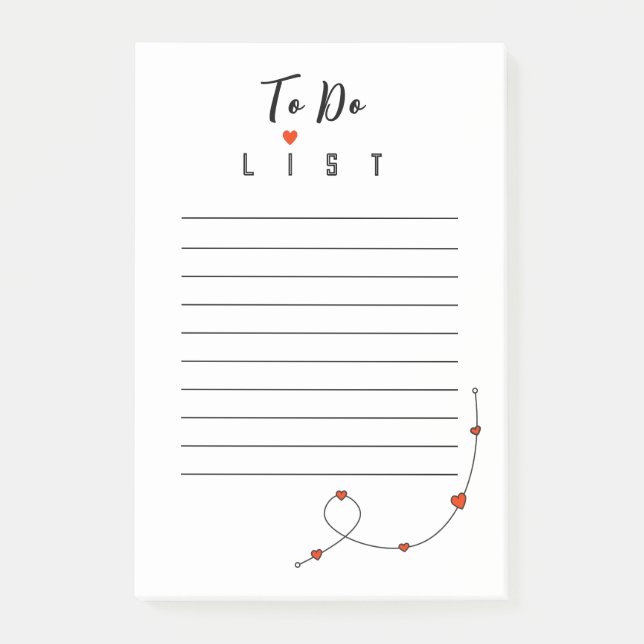 Simple illustration with hearts in minimalist post-it notes (Front)