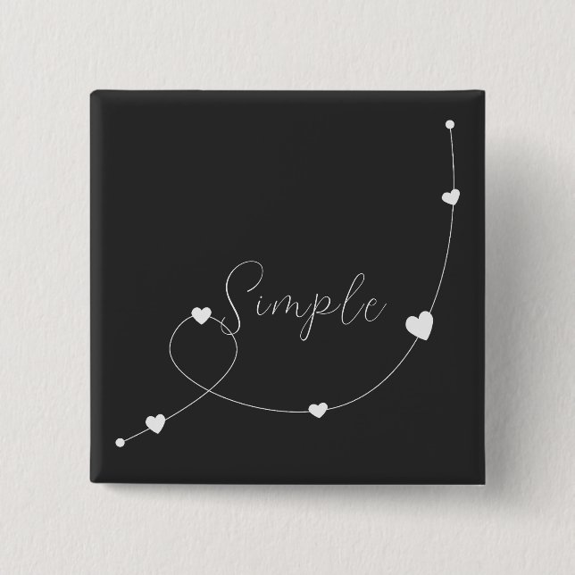 Simple illustration with hearts in minimalist styl button (Front)