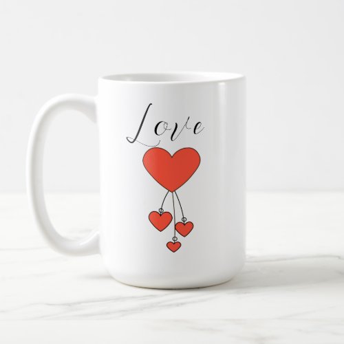 Simple illustration with scarlet hearts Love Coffee Mug
