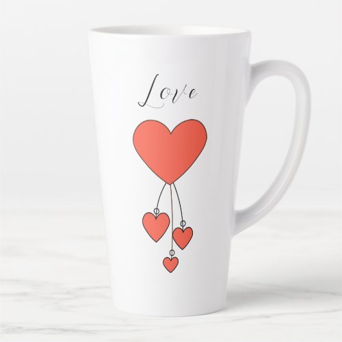 Simple illustration with scarlet hearts Love Latte Mug