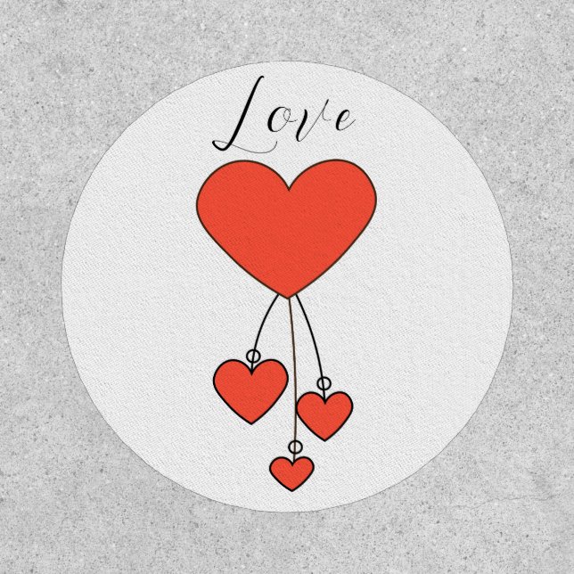 Simple illustration with scarlet hearts Love Patch (Front)