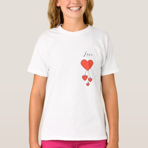 Simple illustration with scarlet hearts Love T_Shirt