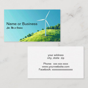 Simple image of a wind turbine business card