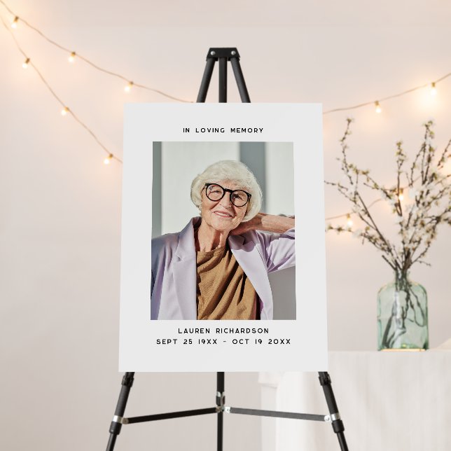 Simple In Loving Memory Funeral Photo  Foam Board (In Situ (Stand))
