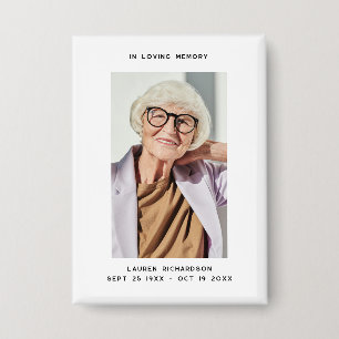 Simple In Loving Memory Memorial Photo Button