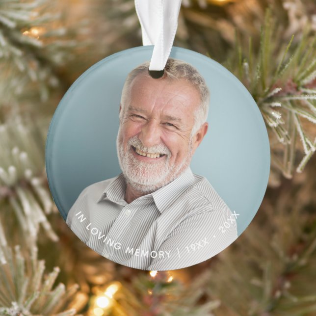 Simple In Loving Memory Photo Keepsake Ornament (Tree)