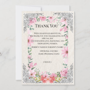 Simple Indian Wedding Thank You Card   Elegant 