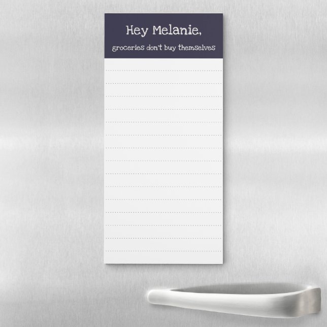 Simple Indigo Blue Funny Grocery List Magnetic Notepad (In Situ)