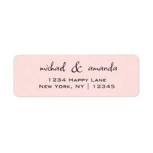 Simple Informal Light Pink Couples Label