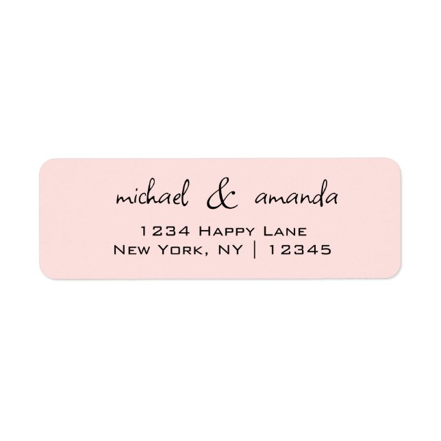 Simple Informal Light Pink Couples Label (Front)