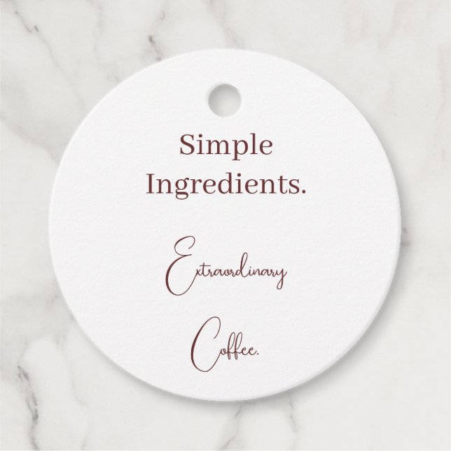 Simple Ingredients QR Menu Coffee Gift Tag (Front)