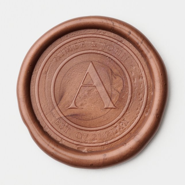 Simple Initial and Names Wax Seal Sticker (Front)