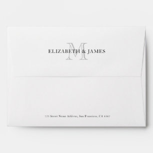 Simple Initial Couple Monogrammed Return Address Envelope