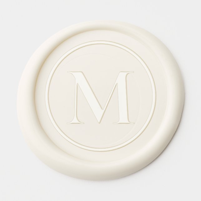 Simple initial in circle elegant personalized wax seal sticker (Front)