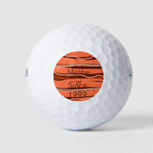 simple initial letter monogram add name brown art golf balls