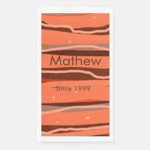 simple initial letter monogram add name brown art paper guest towels