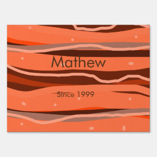 simple initial letter monogram add name brown art sign