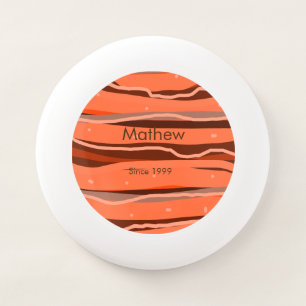 simple initial letter monogram add name brown art Wham-O frisbee