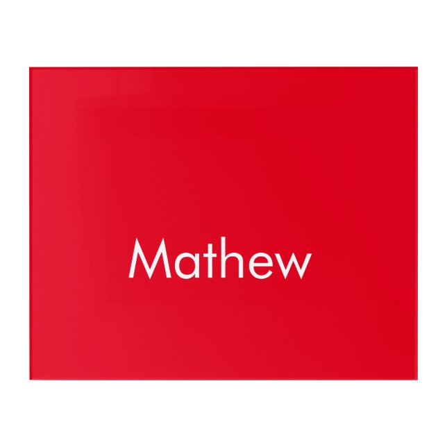 simple initial letter monogram add your name lett  acrylic print (Front)
