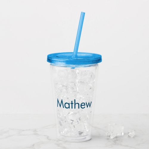 simple initial letter monogram add your name lett  acrylic tumbler