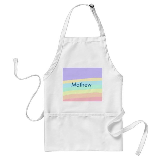 simple initial letter monogram add your name lett  adult apron (Front)