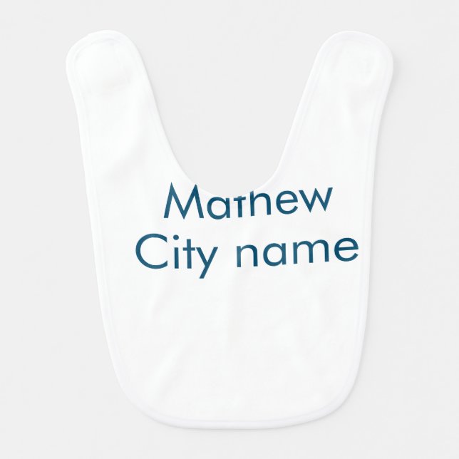 simple initial letter monogram add your name lett  baby bib (Front)