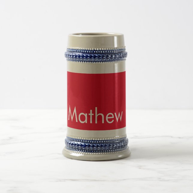 simple initial letter monogram add your name lett  beer stein (Center)