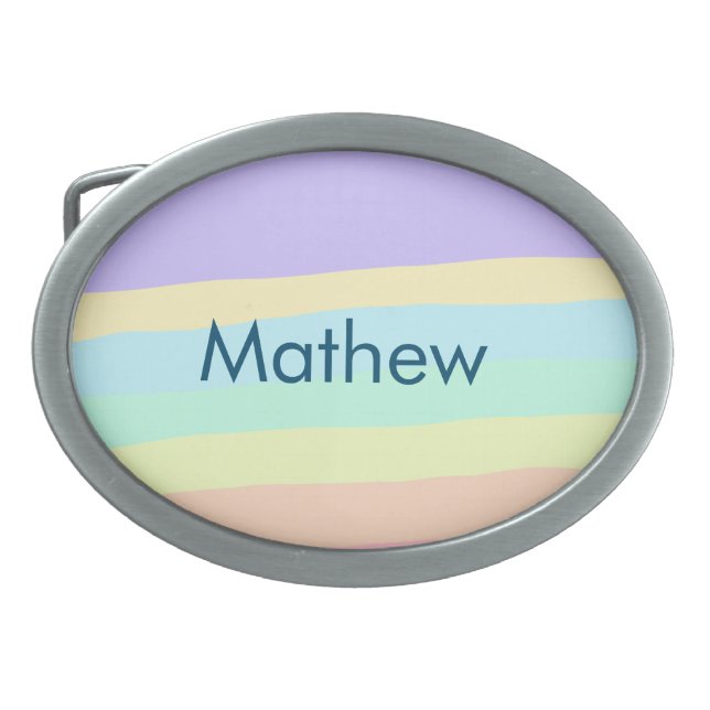 simple initial letter monogram add your name lett  belt buckle (Front)