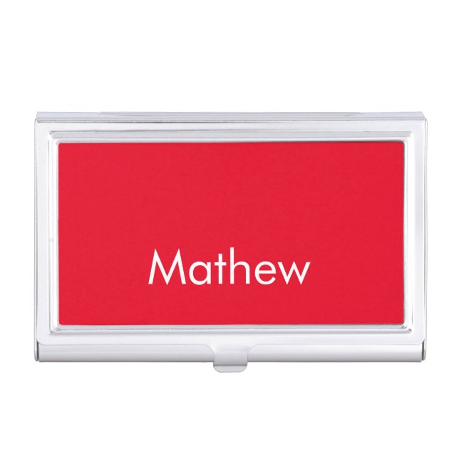 simple initial letter monogram add your name lett  business card case (Front)