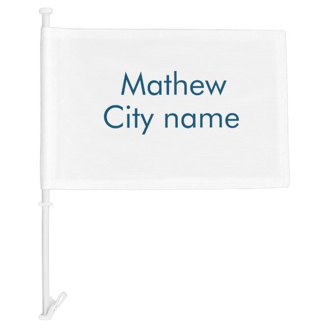 simple initial letter monogram add your name lett  car flag (Front)