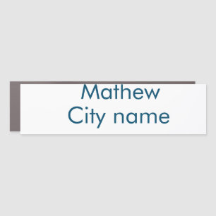 simple initial letter monogram add your name lett  car magnet