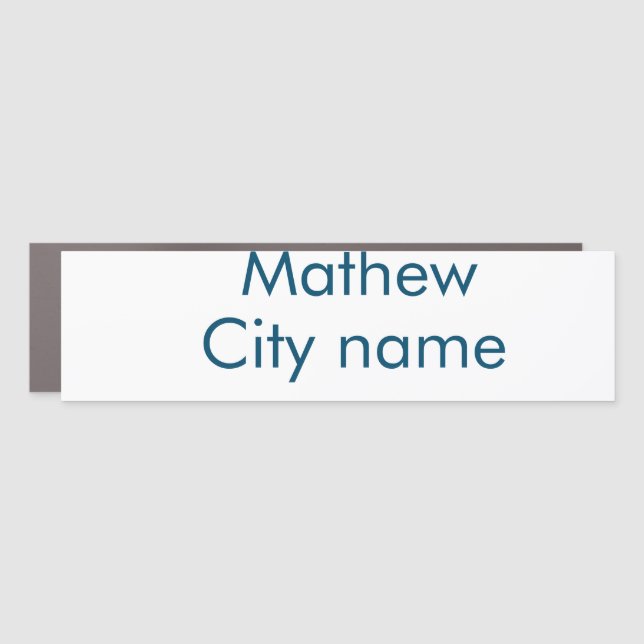 simple initial letter monogram add your name lett  car magnet (Front)