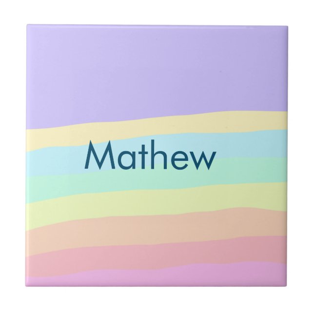 simple initial letter monogram add your name lett  ceramic tile (Front)