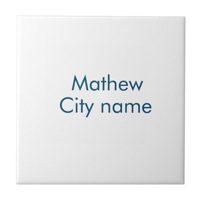 simple initial letter monogram add your name lett  ceramic tile (Front)