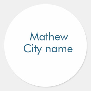 simple initial letter monogram add your name lett classic round sticker