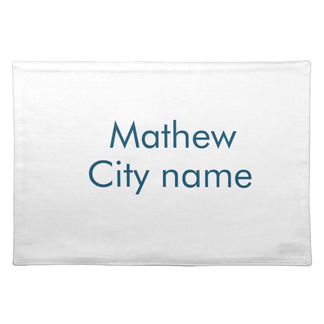 simple initial letter monogram add your name lett  cloth placemat (Front)