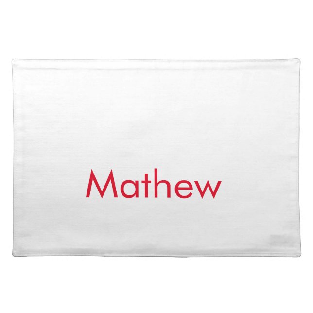 simple initial letter monogram add your name lett  cloth placemat (Front)