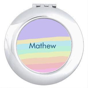 simple initial letter monogram add your name lett compact mirror