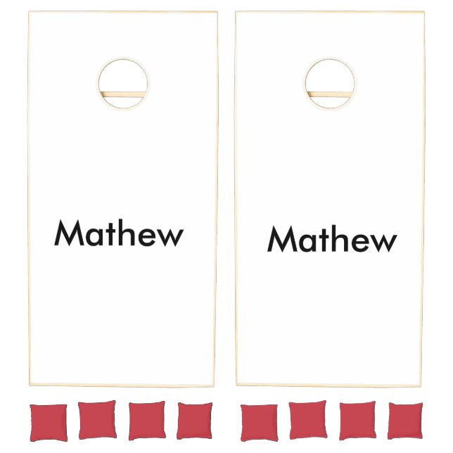simple initial letter monogram add your name lett  cornhole set (Set)