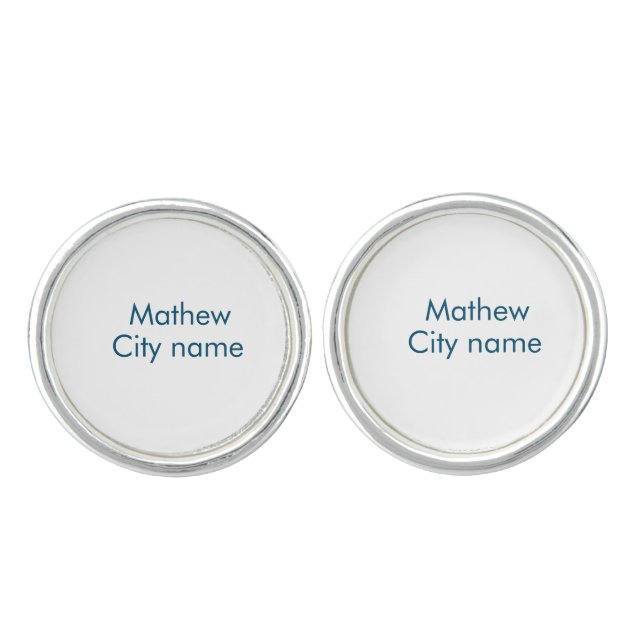 simple initial letter monogram add your name lett  cufflinks (Front)