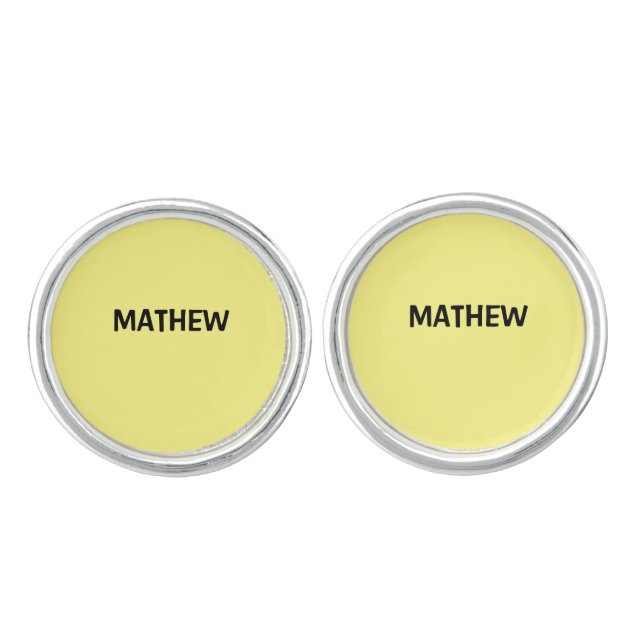 simple initial letter monogram add your name lett  cufflinks (Front)