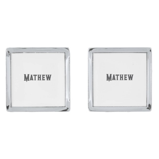 simple initial letter monogram add your name lett  cufflinks (Front)
