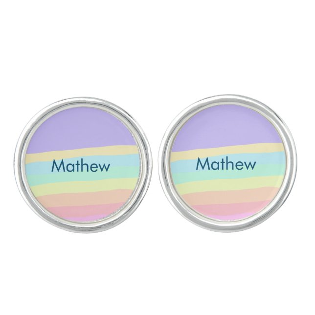 simple initial letter monogram add your name lett  cufflinks (Front)