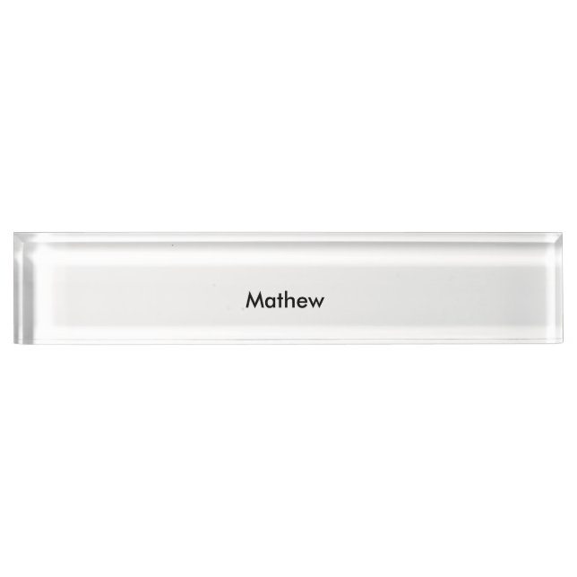 simple initial letter monogram add your name lett  desk name plate (Front)