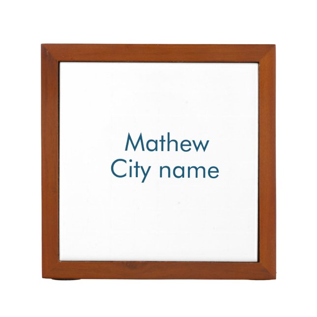 simple initial letter monogram add your name lett  desk organizer (Front)