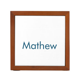 simple initial letter monogram add your name lett desk organizer
