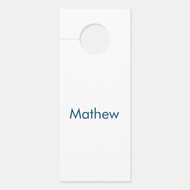 simple initial letter monogram add your name lett  door hanger (Front)